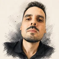Ink portrait of David Menéndez